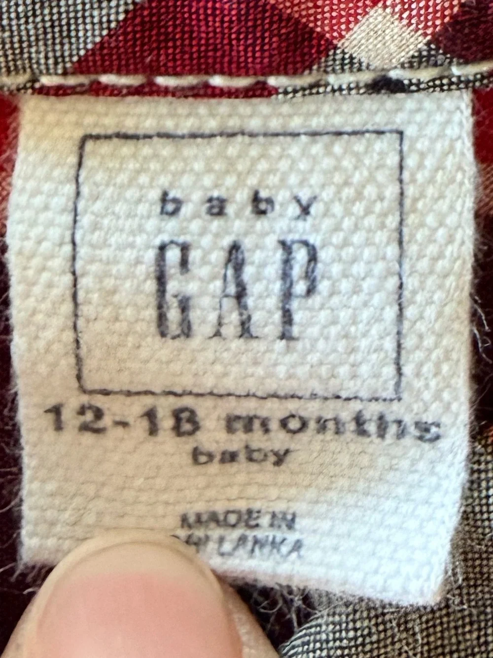 3/$15 Baby GAP Plaid Button-Up Shirt 12-18M Long Sleeve Shirt Holiday Outfit